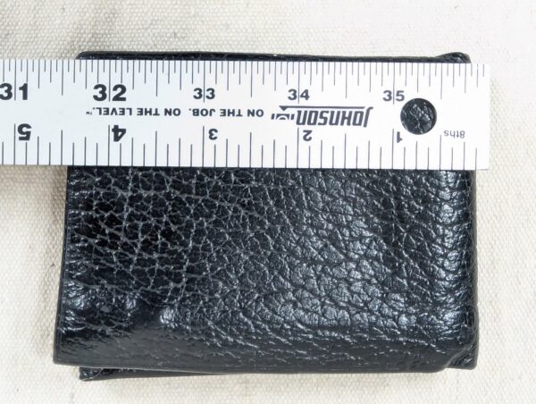 Vintage Black Genuine Leather Bi-Fold Wallet with Embossed Card and Stamp Slots