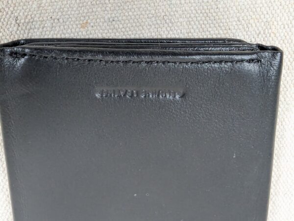 Vintage Black Leather Tri-Fold Wallet Minimalist Design Multiple Card Slots C...