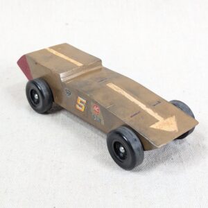 Vintage Custom Wooden Dragster Race Car Model 7 Inch Hand Built Hobbyist Project