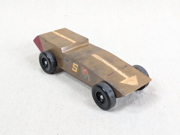 Vintage Custom Wooden Dragster Race Car Model 7 Inch Hand Built Hobbyist Project