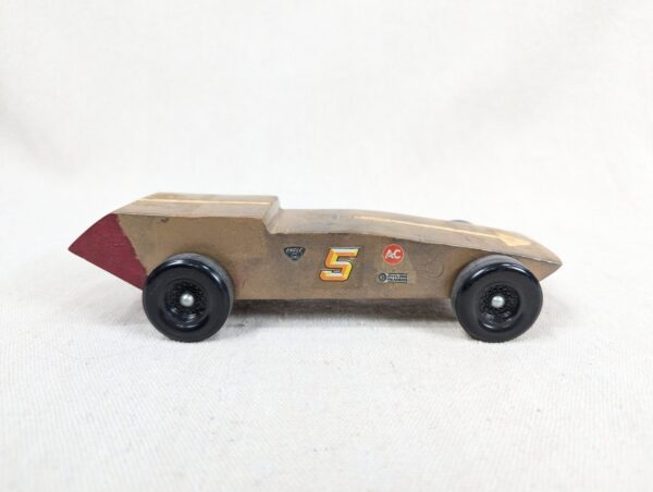 Vintage Custom Wooden Dragster Race Car Model 7 Inch Hand Built Hobbyist Project