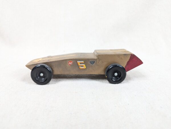Vintage Custom Wooden Dragster Race Car Model 7 Inch Hand Built Hobbyist Project