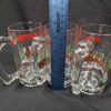 10-416.jpg Budweiser Clydesdales Beer Mugs Set of 3 Vintage 1988 Holiday Barware Glass 12oz