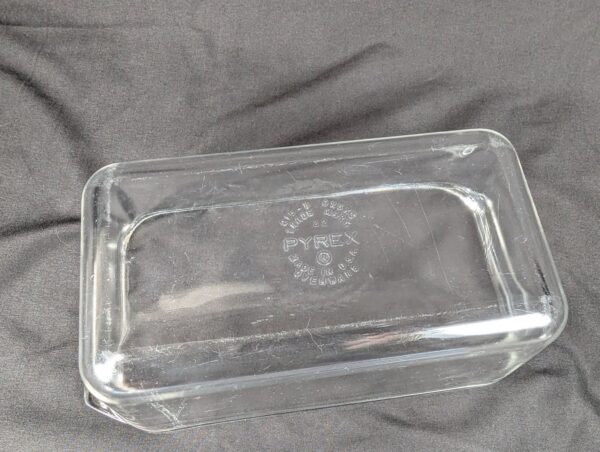 Vintage Pyrex Clear Glass Loaf Pan Model 215-B 9 x 5 x 3 Inch Ovenware Bakeware