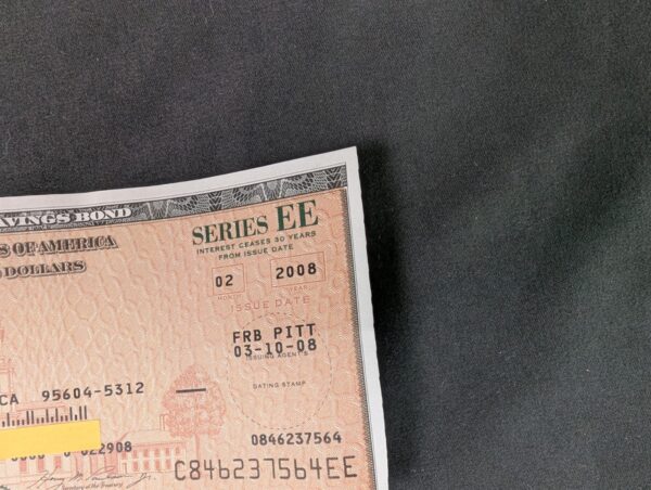 US Savings Bond Series EE 0 Face Value Issued 2008 Collectible Good Condition