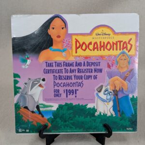 1995 Walt Disney Pocahontas Masterpiece Collection Store Display Sign Promo 9x9
