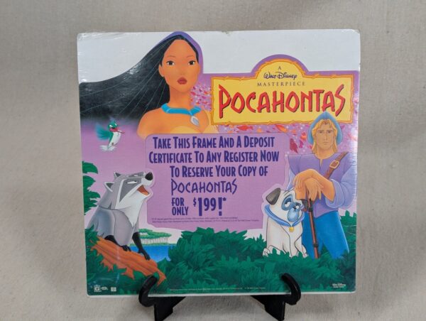 1995 Walt Disney Pocahontas Masterpiece Collection Store Display Sign Promo 9x9