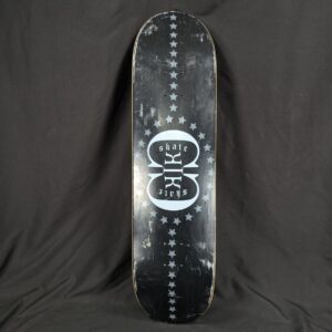 RARE Skateboard Deck Black Gray Graphic Design NO ID Unused Condition 32x8 SK8