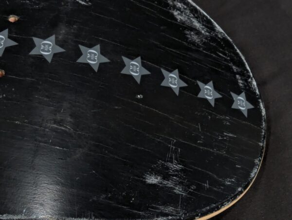 RARE Skateboard Deck Black Gray Graphic Design NO ID Unused Condition 32x8 SK8