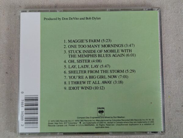 Bob Dylan Hard Rain Columbia Music CD