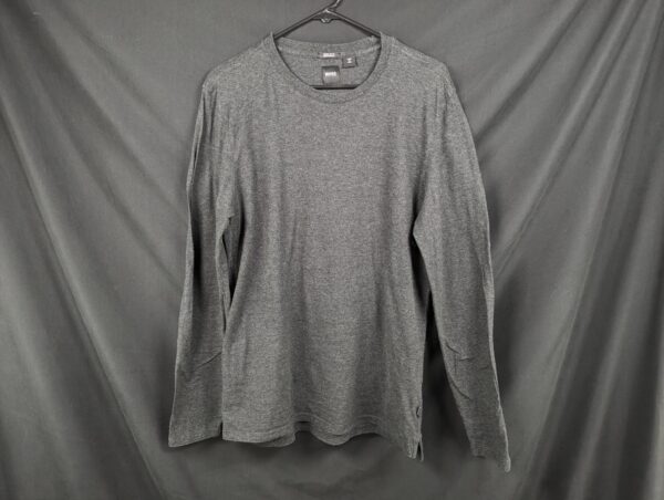 BOSS Hugo Boss Long Sleeve T-Shirt Men's Medium Merino Blend Gray Casual Wear