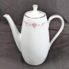 Vintage Coventry Fine China Teapot Floral Lace 655 Pink Blue Floral Silver Trim