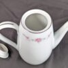 Vintage Coventry Fine China Teapot Floral Lace 655 Pink Blue Floral Silver Trim