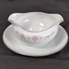 Coventry Fine China Gravy Boat with Attached Underplate Floral Lace Pattern 655
