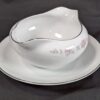 Coventry Fine China Gravy Boat with Attached Underplate Floral Lace Pattern 655
