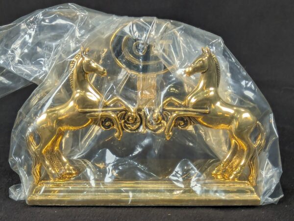 The Franklin Mint Spirit of the Old West Gold-Tone Lighter and Display Stand Set