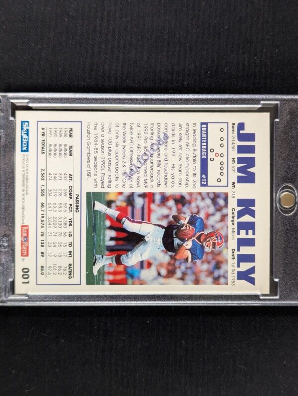 Jim Kelly 1992 Skybox Promo Prototype Football Card - Buffalo Bills - Ungraded