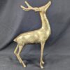 Vintage Brass Deer Figurines Set Standing and Grazing Pair Decorative 12 Inch...