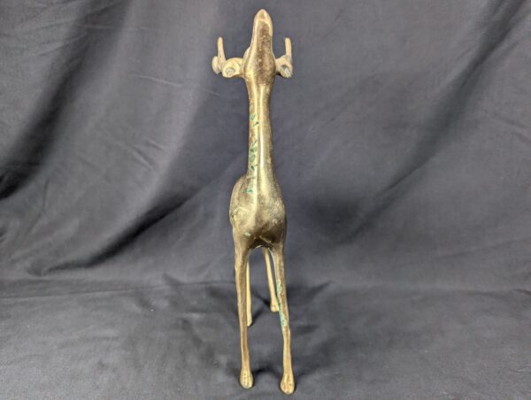 Vintage Brass Deer Figurines Set Standing and Grazing Pair Decorative 12 Inch...