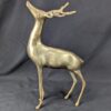 Vintage Brass Deer Figurines Set Standing and Grazing Pair Decorative 12 Inch...