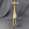 Vintage Brass Deer Figurines Set Standing and Grazing Pair Decorative 12 Inch...