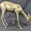 Vintage Brass Deer Figurines Set Standing and Grazing Pair Decorative 12 Inch...
