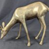 Vintage Brass Deer Figurines Set Standing and Grazing Pair Decorative 12 Inch...