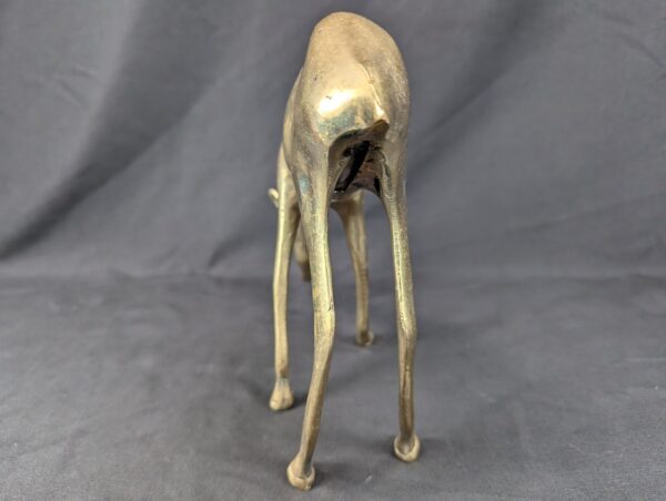 Vintage Brass Deer Figurines Set Standing and Grazing Pair Decorative 12 Inch...