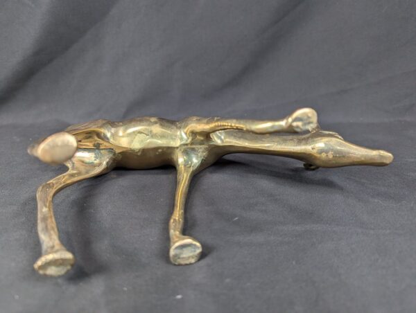 Vintage Brass Deer Figurines Set Standing and Grazing Pair Decorative 12 Inch...
