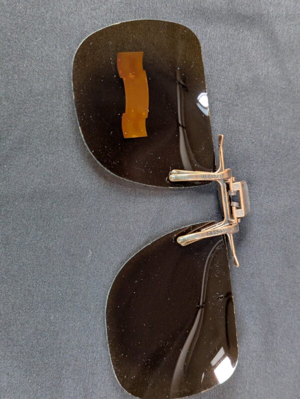10-4521.jpg Vintage 1998 Crown Clip-On Sunglasses with Polaroid Lenses Accessory Eyewear