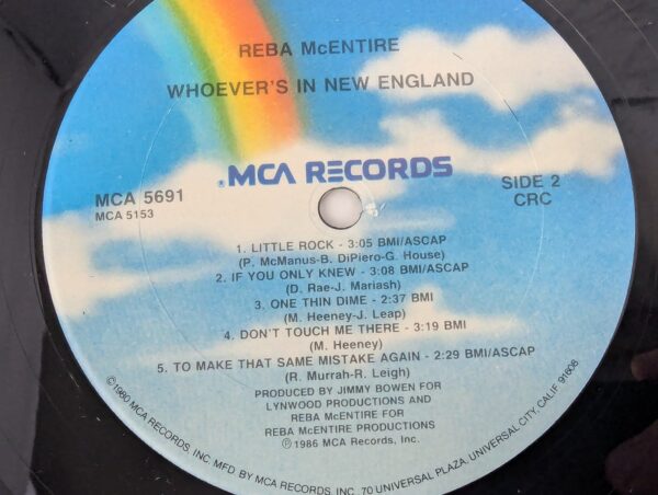 Reba McEntire Whoever's In New England Vinyl LP 1986 Country Music Record Album