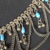 Vintage MCM Alpaca Silver Swag Hip Belt Draped Chains Blue Beads Belly Dancing