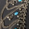 Vintage MCM Alpaca Silver Swag Hip Belt Draped Chains Blue Beads Belly Dancing