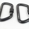 Pair of Fusion 9320-3 Screw-Lock Carabiners 23kN Black Climbing Industrial Gear