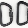 Pair of Fusion 9320-3 Screw-Lock Carabiners 23kN Black Climbing Industrial Gear