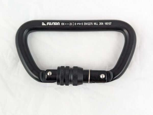 Fusion Climb Aluminum D-Shaped Carabiner Screw-Lock Gate 23kN Rated Batch 160107