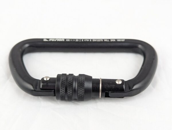 Fusion Climb Aluminum D-Shaped Carabiner Screw-Lock Gate 23kN Rated Batch 160107
