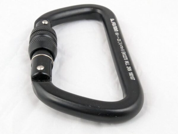 Fusion Climb Aluminum D-Shaped Carabiner Screw-Lock Gate 23kN Rated Batch 160107