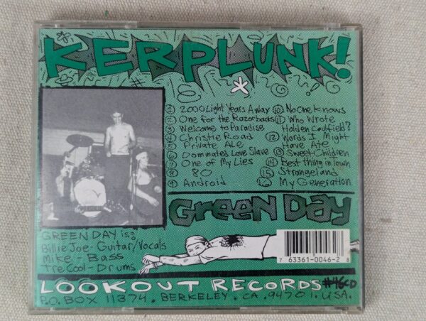 Green Day Kerplunk! CD 1992 Lookout Records Original Artwork Jewel Case Good