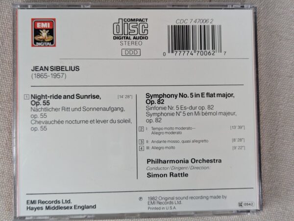 Simon Rattle, Philharmonia Orchestra Sibelius Symphony No. 5 & Night Ride and...