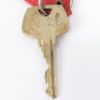 Flying Carpet Motel Room Key with Plastic Keychain White Text Metal Key Tag