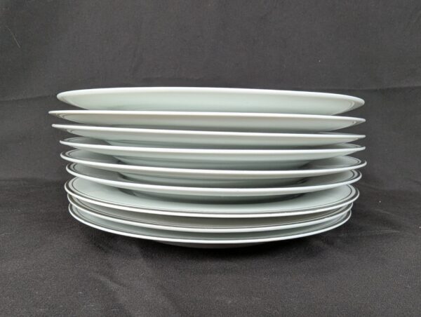 Simplicity Fine China 7.5 Salad Plate White Porcelain Platinum Rim Single Set