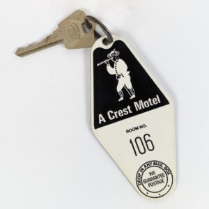 Luton Crest Motel Vintage Room Key and Dominion Lock Co Plastic Fob Collectible