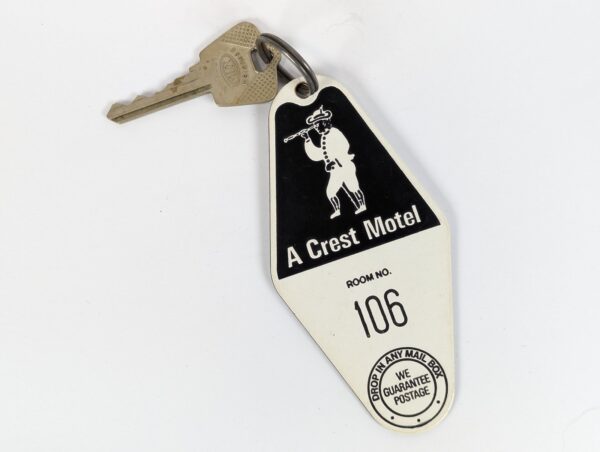 10-4827.jpg Luton Crest Motel Vintage Room Key and Dominion Lock Co Plastic Fob Collectible
