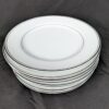 Simplicity Fine China 7.5 Salad Plate White Porcelain Platinum Rim Single Set