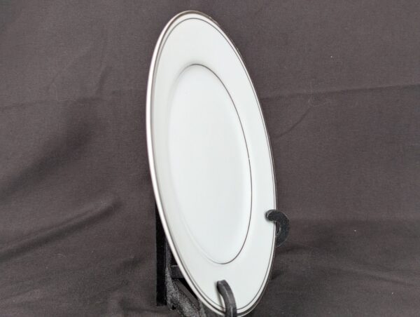 Simplicity Fine China 7.5 Salad Plate White Porcelain Platinum Rim Single Set