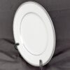 Simplicity Fine China 7.5 Salad Plate White Porcelain Platinum Rim Single Set