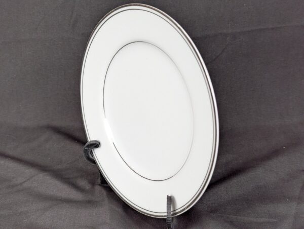Simplicity Fine China 7.5 Salad Plate White Porcelain Platinum Rim Single Set