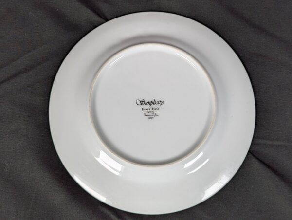 Simplicity Fine China 7.5 Salad Plate White Porcelain Platinum Rim Single Set