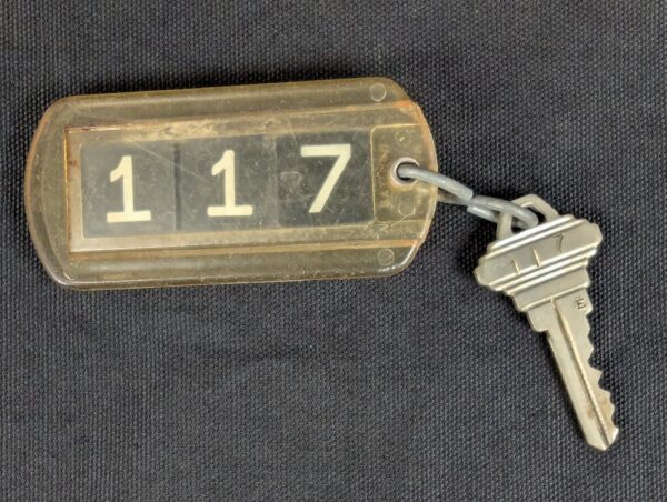Vintage Country Squire Motel Room Key and Plastic Tag Schlage Hardware Keychain